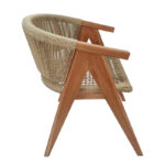 Armchair Wolly teak wood and pe rope in natural shade 60x60x76cm - Image 3
