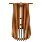 Indoor use bar table base Galy mindi wood in natural shade D60x90cm - Image 3