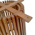 Indoor use bar table base Galy mindi wood in natural shade D60x90cm - Image 4