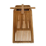 Bar table base Darius mindi wood in natural shade 60x60x90cm - Image 2