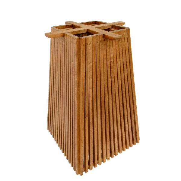 Bar table base Darius mindi wood in natural shade 60x60x90cm