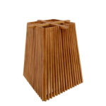 Indoor table base Darius mindi wood in natural shade 60x60x75cm