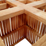 Indoor table base Darius mindi wood in natural shade 60x60x75cm - Image 4