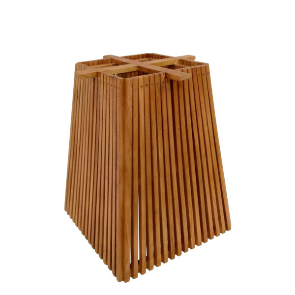 Indoor table base Darius mindi wood in natural shade 60x60x75cm