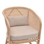 Querke armchair natural color rattan-beige cushion 57x64x76cm - Image 6