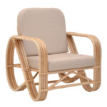 Relmine armchair natural color rattan-beige cushion 71x75x80cm