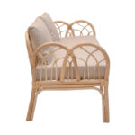 2-seater Ytrone sofa natural color rattan-beige cushion 166x61.5x71cm - Image 3