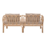 2-seater Ytrone sofa natural color rattan-beige cushion 166x61.5x71cm - Image 4