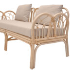 2-seater Ytrone sofa natural color rattan-beige cushion 166x61.5x71cm - Image 6