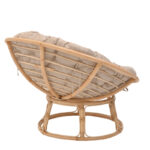 Servey armchair natural color rattan pe-beige cushion D115x58cm - Image 2