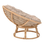 Servey armchair natural color rattan pe-beige cushion D115x58cm - Image 3