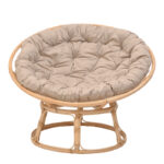 Servey armchair natural color rattan pe-beige cushion D115x58cm - Image 4