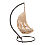 Labreone swing rattan in natural color-black metal-beige cushion 82x82x200cm - Image 2