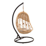 Labreone swing rattan in natural color-black metal-beige cushion 82x82x200cm