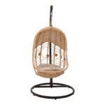 Labreone swing rattan in natural color-black metal-beige cushion 82x82x200cm - Image 3