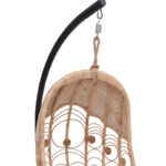 Labreone swing rattan in natural color-black metal-beige cushion 82x82x200cm - Image 4