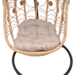Labreone swing rattan in natural color-black metal-beige cushion 82x82x200cm - Image 5