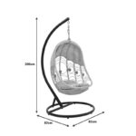 Labreone swing rattan in natural color-black metal-beige cushion 82x82x200cm - Image 6