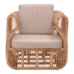 Fajole armchair natural color rattan-beige cushion 86x86x66cm - Image 4