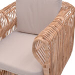 Fajole armchair natural color rattan-beige cushion 86x86x66cm - Image 5