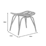 Vrebor stool rattan in natural color 53x41x46cm - Image 5