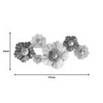 Daisy metal wall decoration in gold-white shade 131x64x9.5 - Image 2