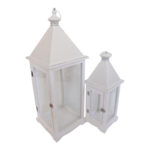 Oprie Inart lantern set of 2 aluminum in white shade
