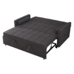 Sofa-bed Jursy charcoal fabric 170x91x90cm - Image 3