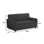 Sofa-bed Jursy gray fabric 170x91x90cm - Image 6