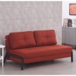 Sofa-bed Hafrene orange fabric 151x94x71cm - Image 2