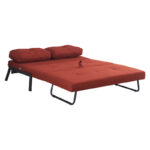 Sofa-bed Hafrene orange fabric 151x94x71cm - Image 3
