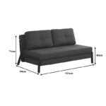 Sofa-bed Hafrene orange fabric 151x94x71cm - Image 6