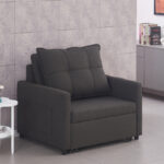 Armchair-bed Barzene anthracite fabric 96x83x75cm - Слика 2