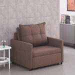 Barzene armchair-bed brown fabric 96x83x75cm - Слика 2