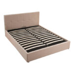 Double bed with storage space Zamblene beige fabric 160x200cm - Image 4