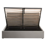 Double bed with storage space Zamblene gray velvet 160x200cm - Image 4