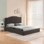 Double bed with storage space Majore anthracite fabric 160x200cm - Слика 2