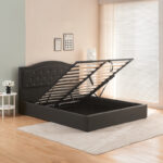 Double bed with storage space Majore anthracite fabric 160x200cm - Слика 3
