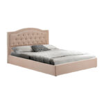Double bed with storage space Majore beige fabric 160x200cm