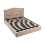 Double bed with storage space Majore beige fabric 160x200cm - Image 4