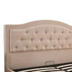 Double bed with storage space Majore beige fabric 160x200cm - Image 5