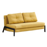 Sofa-bed Hafrene fabric in yellow color 151x94x71cm