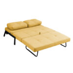 Sofa-bed Hafrene fabric in yellow color 151x94x71cm - Слика 3