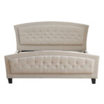 Double bed Camaro fabric in beige color 160x200cm - Image 3