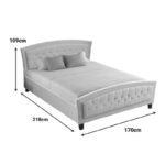 Double bed Camaro fabric in beige color 160x200cm - Image 4