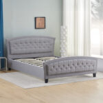 Double bed Camaro fabric in grey color 160x200cm - Слика 2