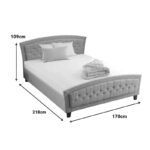 Double bed Camaro fabric in grey color 160x200cm - Слика 4