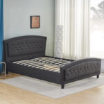 Double bed Camaro fabric in anthracite color 160x200cm - Image 2