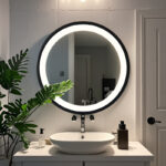 Led mirror  Goslyn Inart in black shade D55.4x4.5cm - Image 2