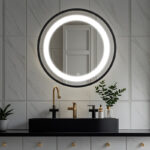 Mirror Led Starli Inart in black shade D70x5.5cm - Image 2